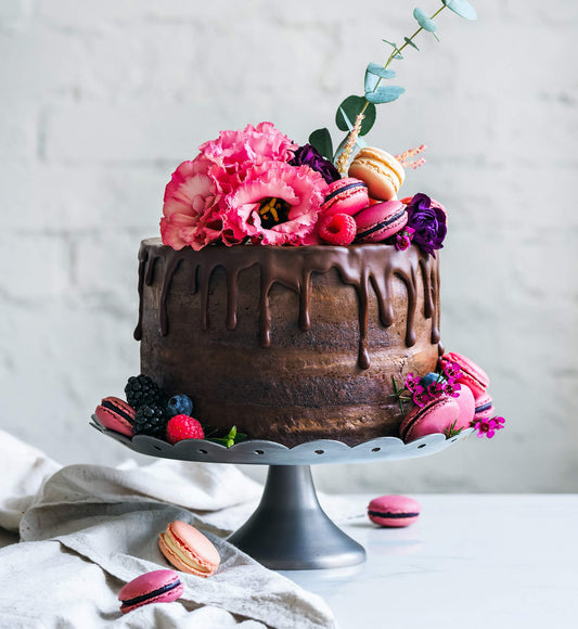 Chocolate Cake with Flowers