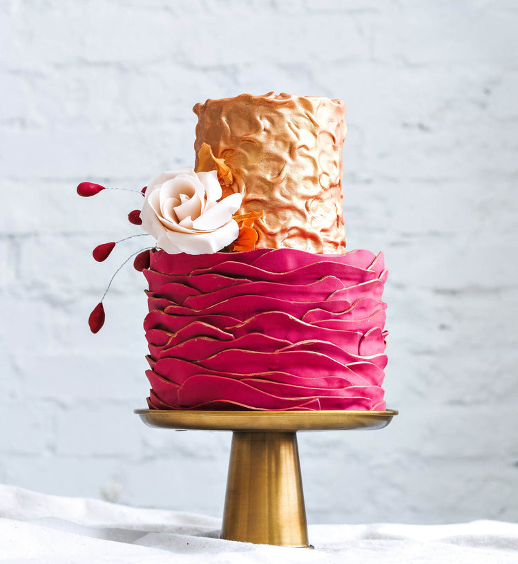 Small Cake with Exotic Flowers