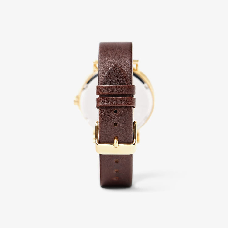 Black leather watch band