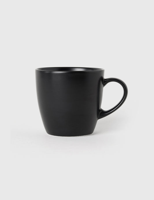 Black stoneware cup