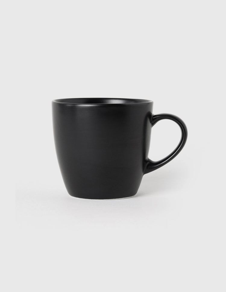 Black stoneware cup